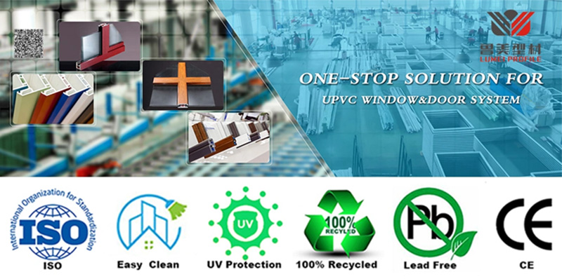 إطار نافذة بلاستيكي UPVC / PVC عالي الجودة High Quality UPVC/PVC Building Materials Plastic Window Frame