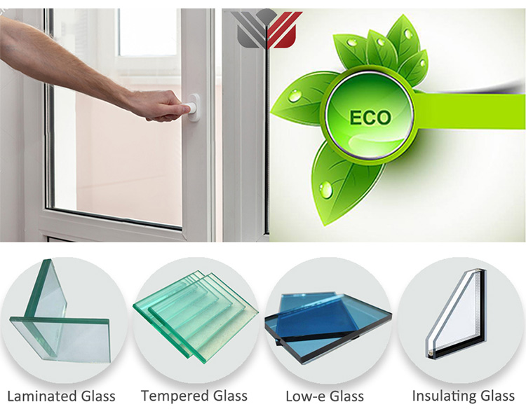 نوافذ زجاجية مزدوجة UPVC Double Glazing Bead UPVC Windows