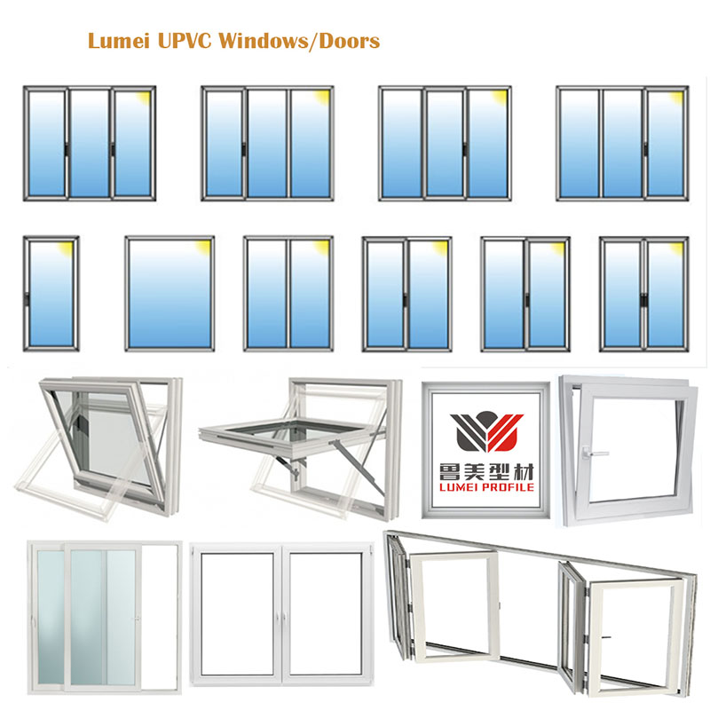 لمحات UPVC لمواد البناء لباب النافذة مع شهادة CE Building Material UPVC Profiles for Window Door with Ce Certification