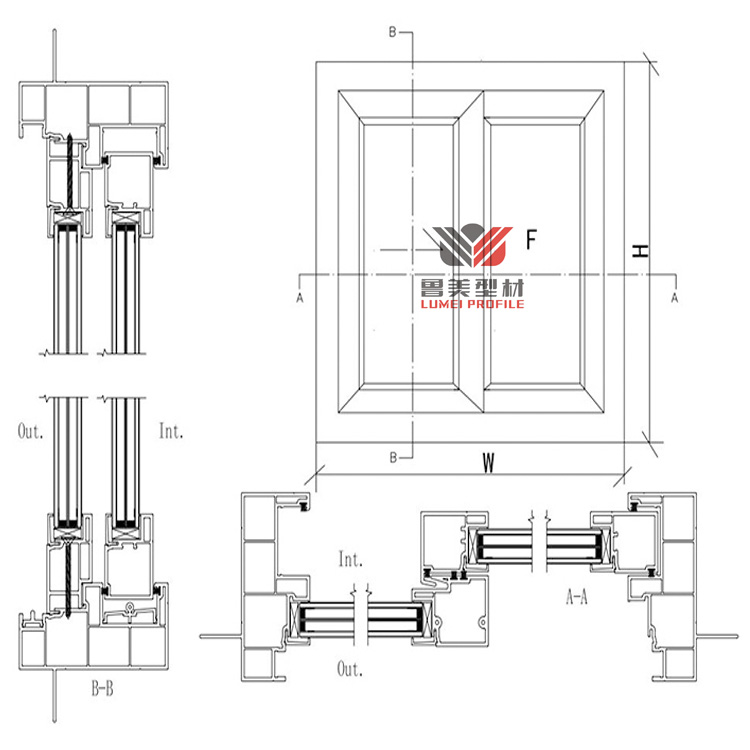 Perfil de extrusión de vinilo para puerta corrediza para patio 6068XO Vinyl Extrusion Profile for 6068XO Sliding Patio Door