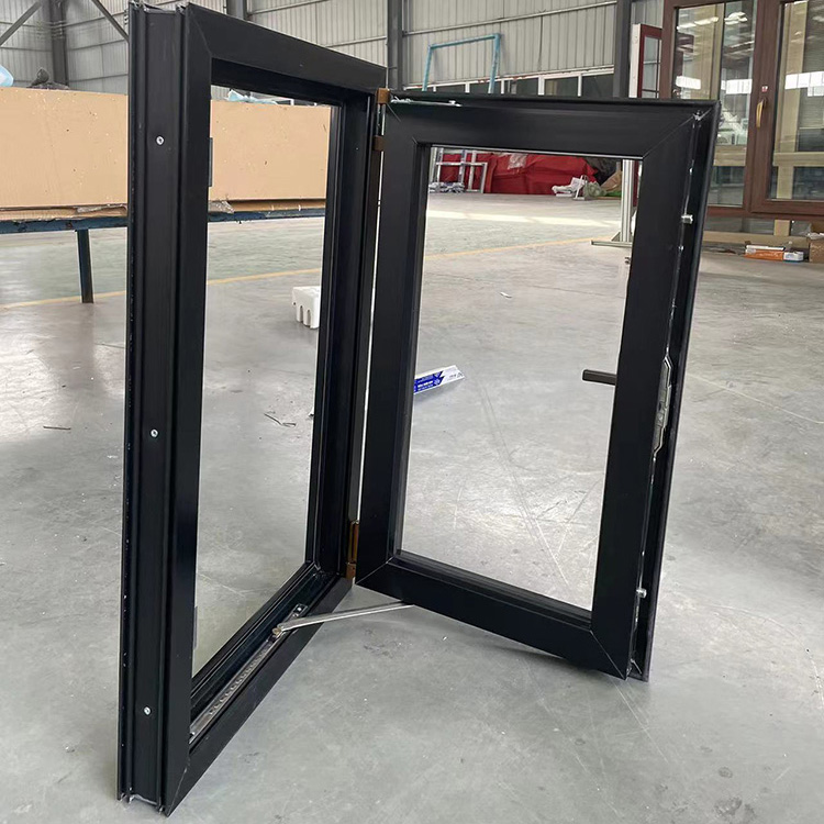 Black double layer co-extrusion pvc profiles upvc windows and doors