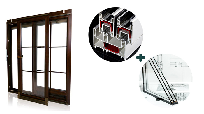 Black/Laminated Color Sliding Window Frame and Sash Profiles Black/Laminated Color Sliding Window Frame and Sash Profiles