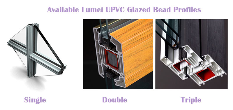 Perfiles UPVC para puertas y ventanas de PVC con protección UV UPVC Profiles for PVC Window and Door with UV Protection