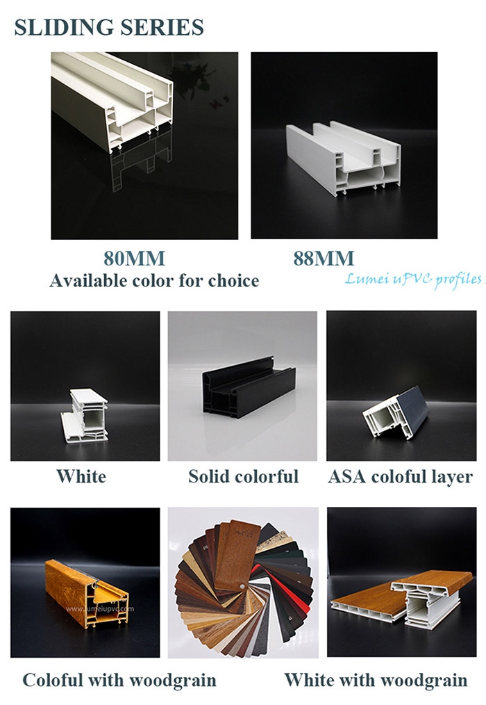 Perfiles corredizos de uPVC para puertas uPVC Sliding Profiles for Doors