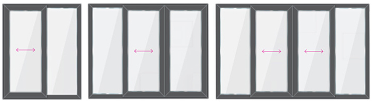 Patio corredizo de vinilo estándar con puerta de dos o tres paneles en tamaños comunes Standard Vinyl Sliding Patio with Door Two/Three Panel in Common Sizes