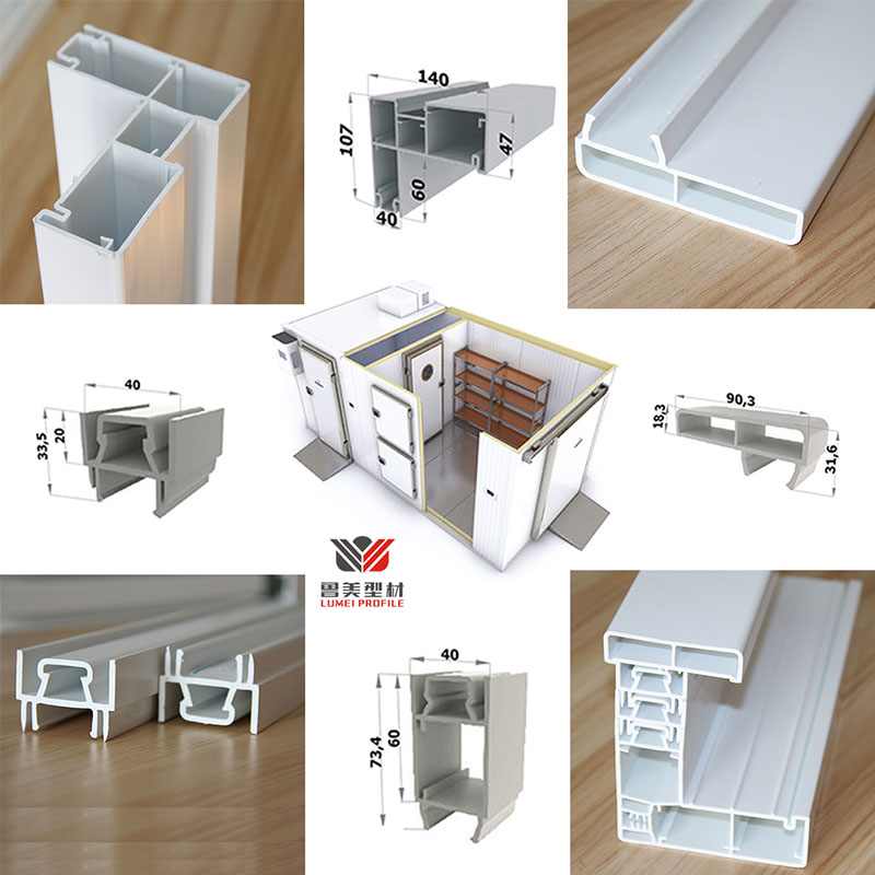 Perfiles de PVC de marco de pared para puertas de cámaras frigoríficas