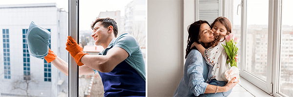 Cadres de fenêtres à battants européens en UPVC blanc European White UPVC Casement Windows Frames