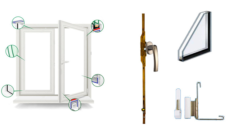 PVC Windows Rollers Locks Gasket