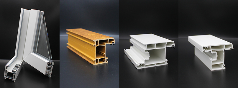 Profilé PVC en plastique extrudé pour système de fenêtres et de portes UPVC Extrusion Plastic PVC Profile for UPVC Windows and UPVC Doors System