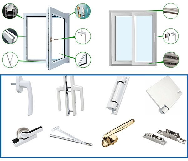 Cadres de fenêtres à battants européens en UPVC blanc European White UPVC Casement Windows Frames
