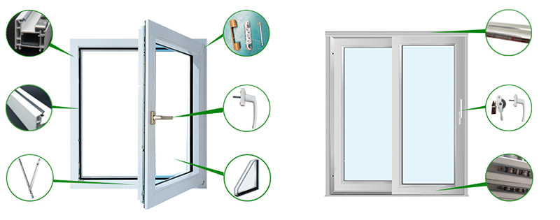 PVC Windows Rollers Locks Gasket