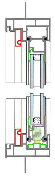 Ligne de cadre de profilés en PVC