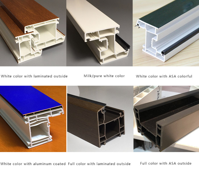 Profils de cadre UPVC pour fenêtre en vinyle de style américain Profils de cadre UPVC pour fenêtre en vinyle de style américain