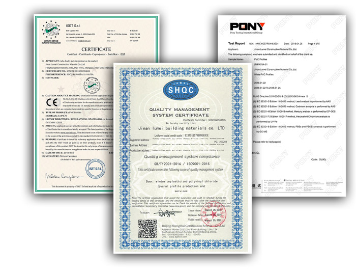 Série coulissante de profils PVC-U colorés pour fenêtres et portes Série coulissante de profils PVC-U colorés pour fenêtres et portes