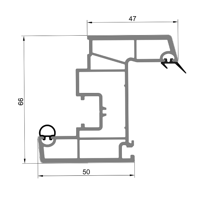 Perfil de plástico de ventana de PVC