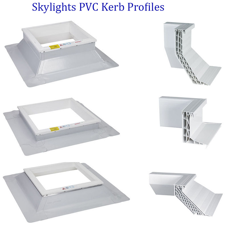 لمحات تسقيف uPVC لفانوس القبة Roofing uPVC Profiles for Dome Kerb Lantern